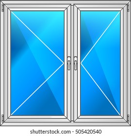 Illustration. Vector. Plastic window