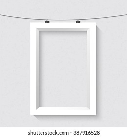 Illustration of Vector Portrait Frame Mockup. Realistic Vector EPS10 Frame on the Wall Poster Template