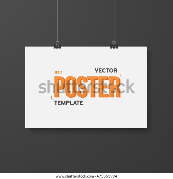 Download Illustration Vector Poster Mockup Realistic Vector Stock Vector Royalty Free 475563994 Yellowimages Mockups