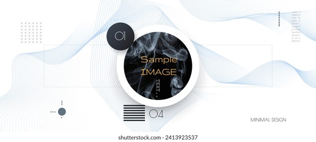 Illustration vector poster. Modern graphic design, element with abstract geometric shape, texture, wave line pattern and gradient color. Creative artwork, white background for layout, business banner.
