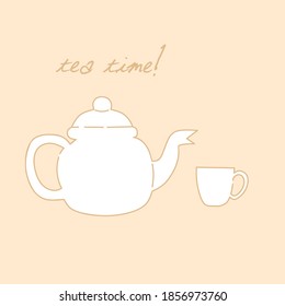 Illustration vector a pot of tea for relaxing time during the day