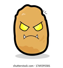 illustration vector of potato cartoon characters. isolated on white background.
