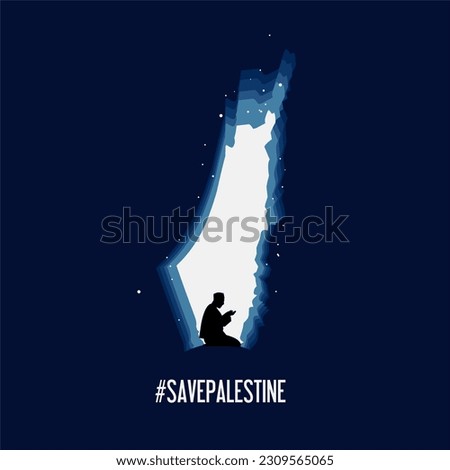 illustration vector prayer in night for free palestine perfect for poster,etc