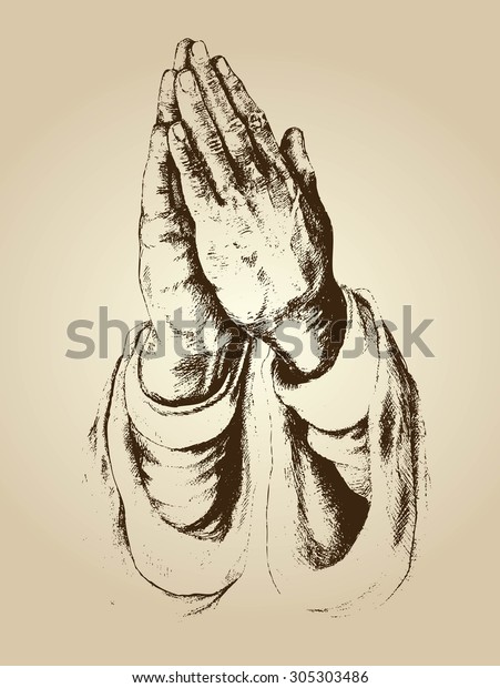 手と信仰を祈るイラストベクター画像 のベクター画像素材