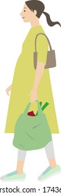 illustration vector for pregnant women