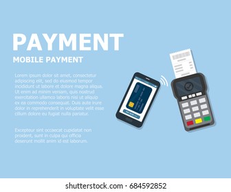 illustration vector of presentation about credit card payment and machine as concept