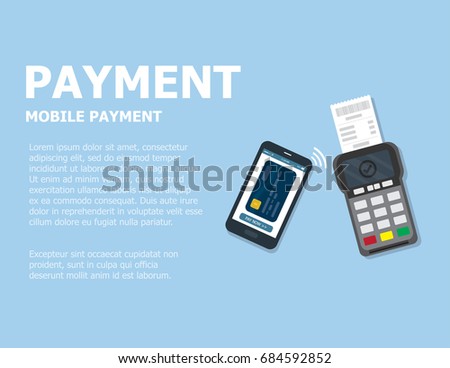 illustration vector of presentation about credit card payment and machine as concept