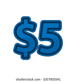 Illustration Vector of price 5 dollars