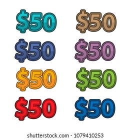 Illustration Vector Of Price 50 Dollars