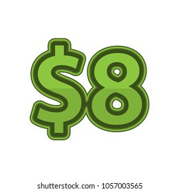 Illustration Vector of price 8 dollars
