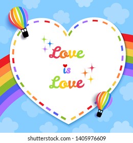 Illustration vector of Pride Day design with rainbow balloons on heart frame