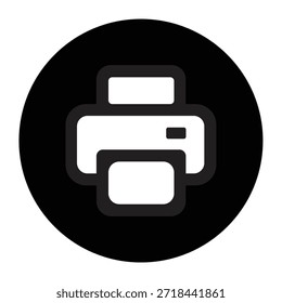 Illustration vector of Printer Icon - Circle Glyph Icon	