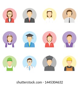Illustration Vector Profession Character Set with Flat Style
