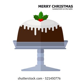Illustration vector of pudding on Christmas theme.  