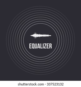 Illustration of Vector Pulse Music Equalizer Background. Audio Wave Equalizer Template