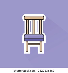 Illustration Vector of Purple Chair in Flat Design