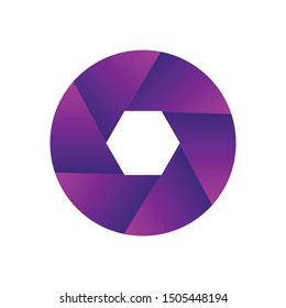 Illustration vector purple lens bangle simple logo Design. eps 10