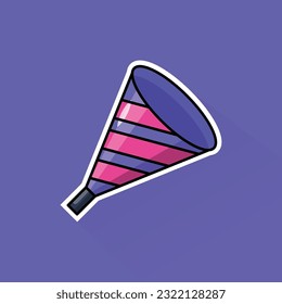 Illustration Vector of Purple Party Trumpet in Flat Design