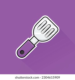 Illustration Vector of Purple Spatula in Flat Design