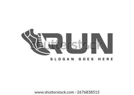 Illustration vector of R logo, R to run shoe icon logo template.