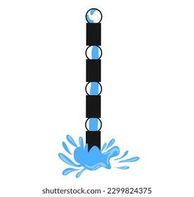 illustration, vector Rain flowing through a chain in Japanese style