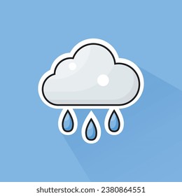 Illustration Vector of Rain Icon in Flat Design