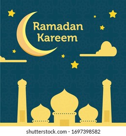 Vector de ilustración ramadan post medios sociales