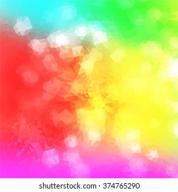 illustration vector red blue yellow green  pink triangle abstract background with beautiful shade
