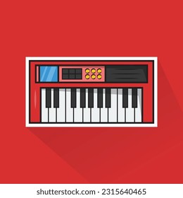 Illustration Vector of Red Keyboard in Flat Design