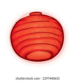 Illustration Of A Vector Red Paper Lantern Ornament 