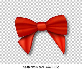 Illustration of Vector Red Ribbon. 3D Realistic Ribbon Isolated on Transparent Background