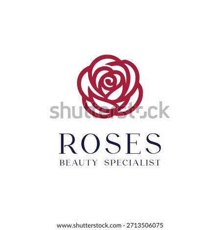 Illustration vector of red roso logo template for beauty logo conpany