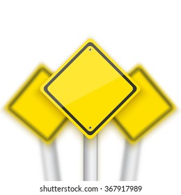 Illustration of Vector Road Red Stop Sign with Blurred Signs Behind. Realistic Vector EPS10 Isolated Road Sign with Shallow Depth of Field Photography Effect