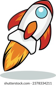 Illustration vector rocket for asset digital and fun illustration children