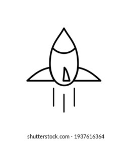 Vector de ilustración del símbolo del icono del cohete con estilo de línea