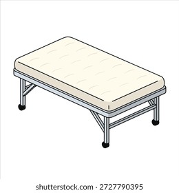 Vector de ilustración de un diseño de cama plegable