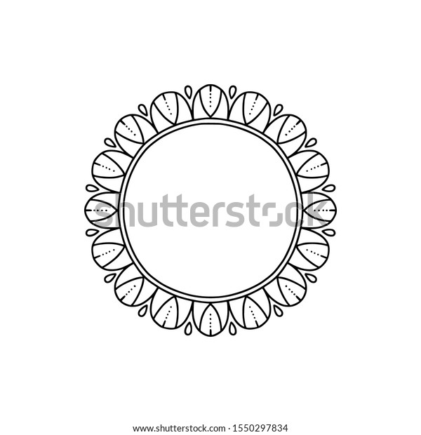 Illustration of vector round\
frame.\
Design for menu, invitation, postcards, posters and\
other.\
