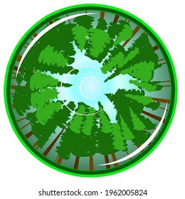 Illustration vector of rounded trees nature forest for The National Arbor Day on April, 30th as a template.