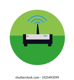illustration Vector Router icon and simple signal. Suitable symbols, stickers, logos