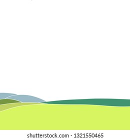 Illustration in vector, rural landscape, with trees, beautiful view, open space