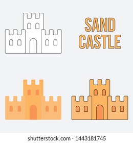 
illustration of vector sand castle one of the children's games when on the beach during the summer