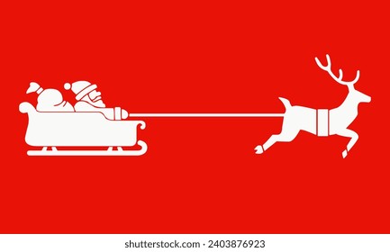 illustration vector of santa clause riding his sleigh, Vector Christmas element, chritmas symbol, eps10