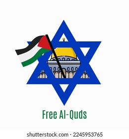 illustration vector of save al quds palestine,perfect for print,poster,banner,etc.