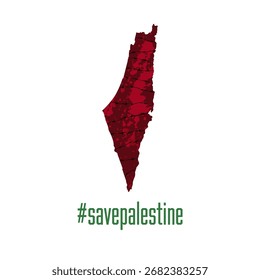 illustration vector of save palestine, palestine map with wire. Free palestine sign perfect for print,poster,etc.