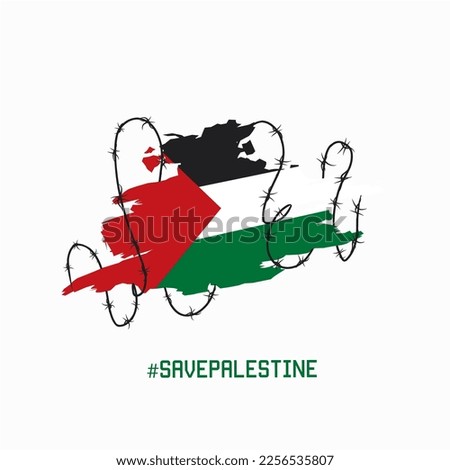 illustration vector of save palestine,flag and wire perfect for print,banner,poster,etc