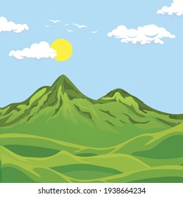 Illustration vector of scene mountain