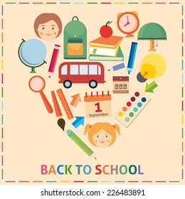 Illustration of vector school, design composition, school icon