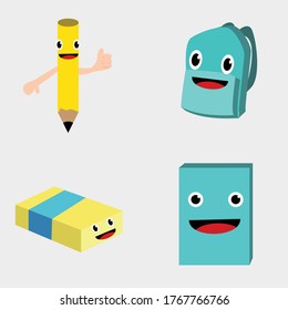 Vector ilustrativo del equipo escolar
