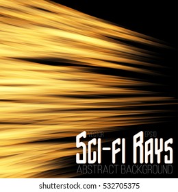 Illustration of Vector Sci-Fi Rays. Sci-Fi Rays Abstract Background. Sci-Fi Rays EPS10. Gold Rays.