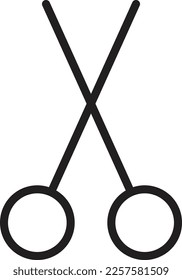 Ilustración Vector Tijeras Línea Arte Estilo Blanco Y Negro 